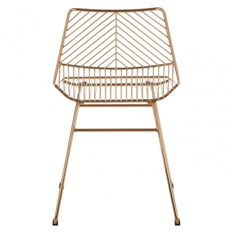 Brock Small Bronze Metal Wire Chair Gold