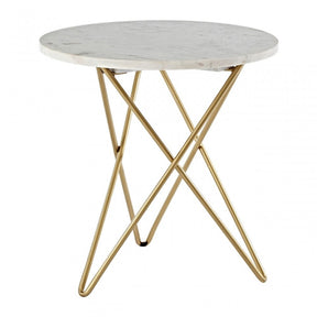 Nirav Geometric Shape Legs Table  White