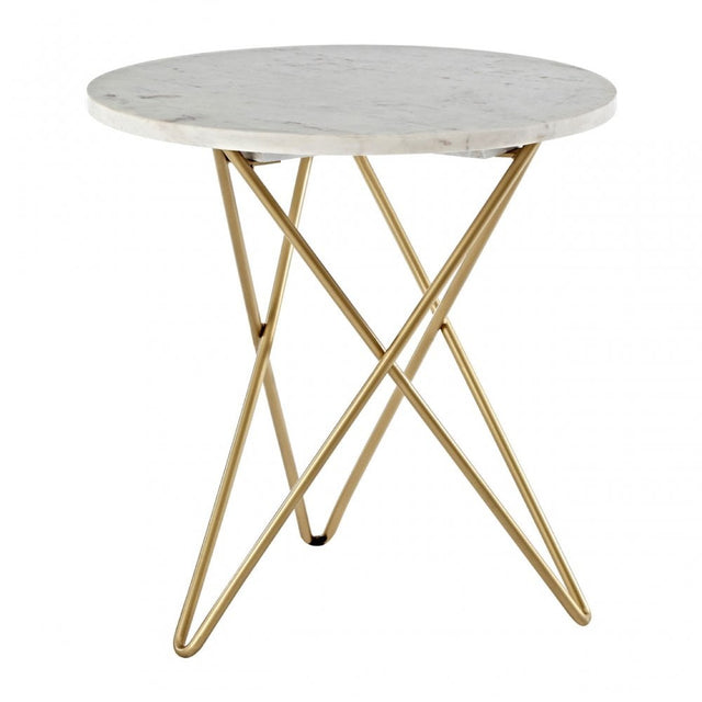 Nirav Geometric Shape Legs Table  White