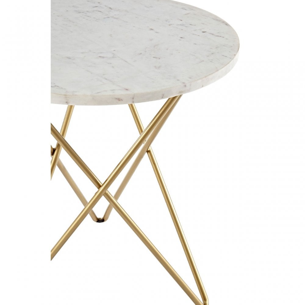 Nirav Geometric Shape Legs Table  White
