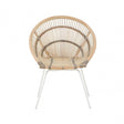 Lagom White Iron Washed Rattan Chair  Natural