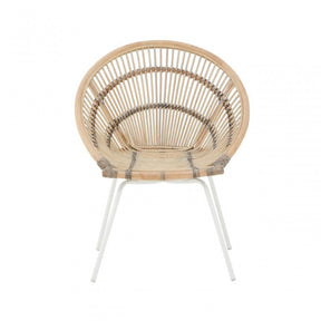 Lagom White Iron Washed Rattan Chair  Natural
