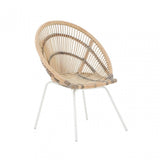 Lagom White Iron Washed Rattan Chair  Natural