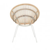 Lagom White Iron Washed Rattan Chair  Natural