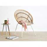 Lagom White Iron Washed Rattan Chair  Natural