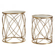 Calias Distressed Gold Metal Side Tables Gold