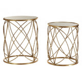 Calias Distressed Gold Metal Side Tables Gold
