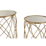 Calias Distressed Gold Metal Side Tables Gold