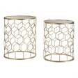 Calias Honeycomb Side Tables - Set of 2 Gold