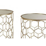 Calias Honeycomb Side Tables - Set of 2 Gold