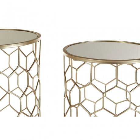 Calias Honeycomb Side Tables - Set of 2 Gold