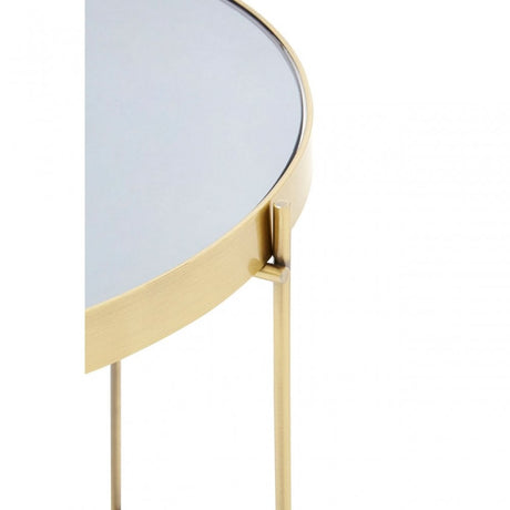 Allure Black Mirror Low Side Table Bronze