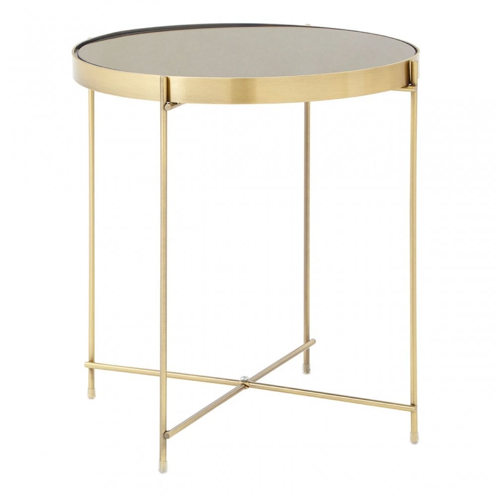 Allure Black Mirror Low Side Table Bronze