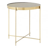 Allure Black Mirror Low Side Table Bronze