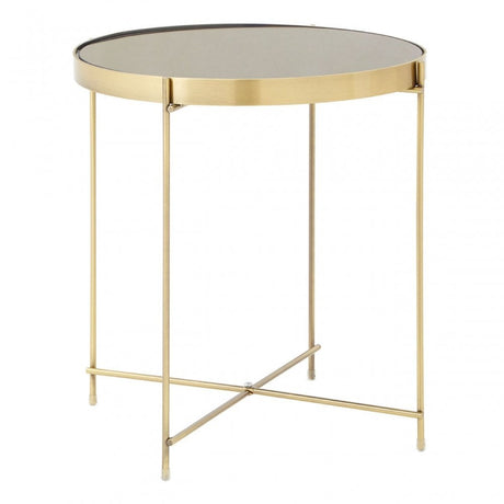 Allure Black Mirror Low Side Table Bronze