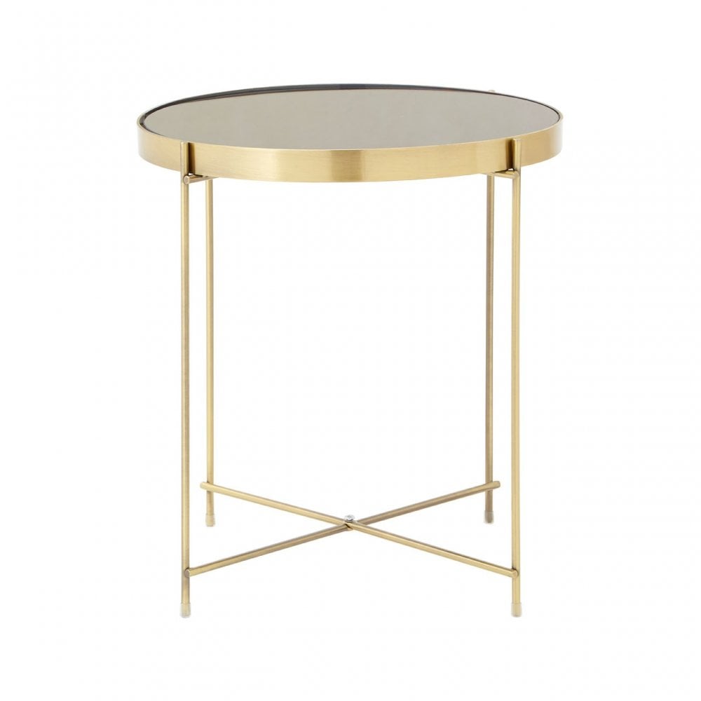 Allure Black Mirror Low Side Table Bronze
