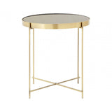 Allure Black Mirror Low Side Table Bronze