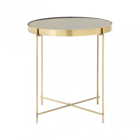 Allure Black Mirror Low Side Table Bronze