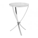 Matayo Chrome Pinched Side Table Silver
