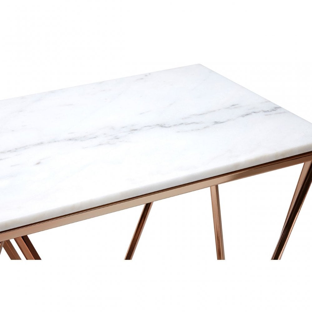 Matayo Rectangular Console Table White