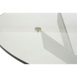 Matayo Intersected Chrome Round Dining Table Silver