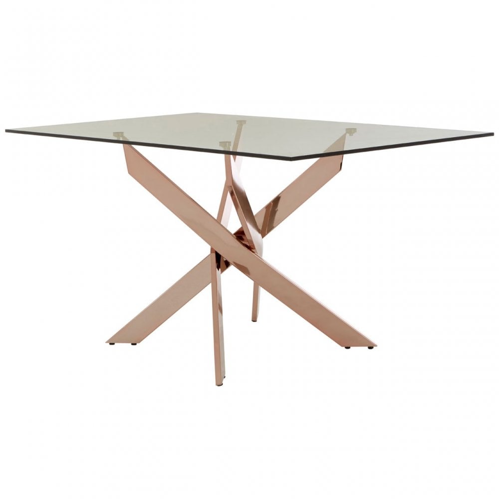 Matayo Rectangular Rose Gold Dining Table Rose Gold