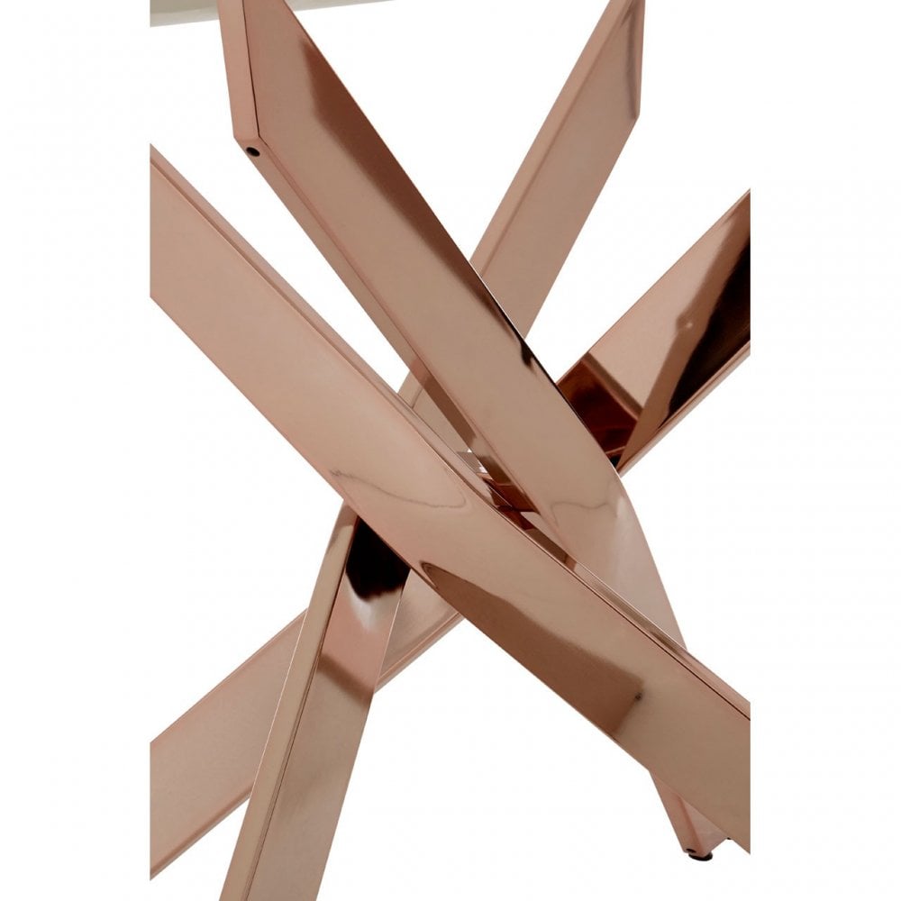 Matayo Rectangular Rose Gold Dining Table Rose Gold