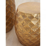 Reza Multi-Faceted Drum Stools Gold