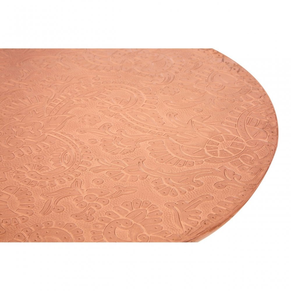 Wulah Carve Side Table Copper