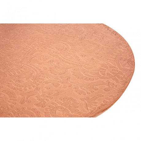 Wulah Carve Side Table Copper