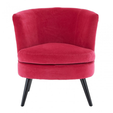 Round Pink Plush Velvet Armchair Pink