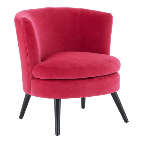 Round Pink Plush Velvet Armchair Pink