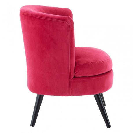 Round Pink Plush Velvet Armchair Pink