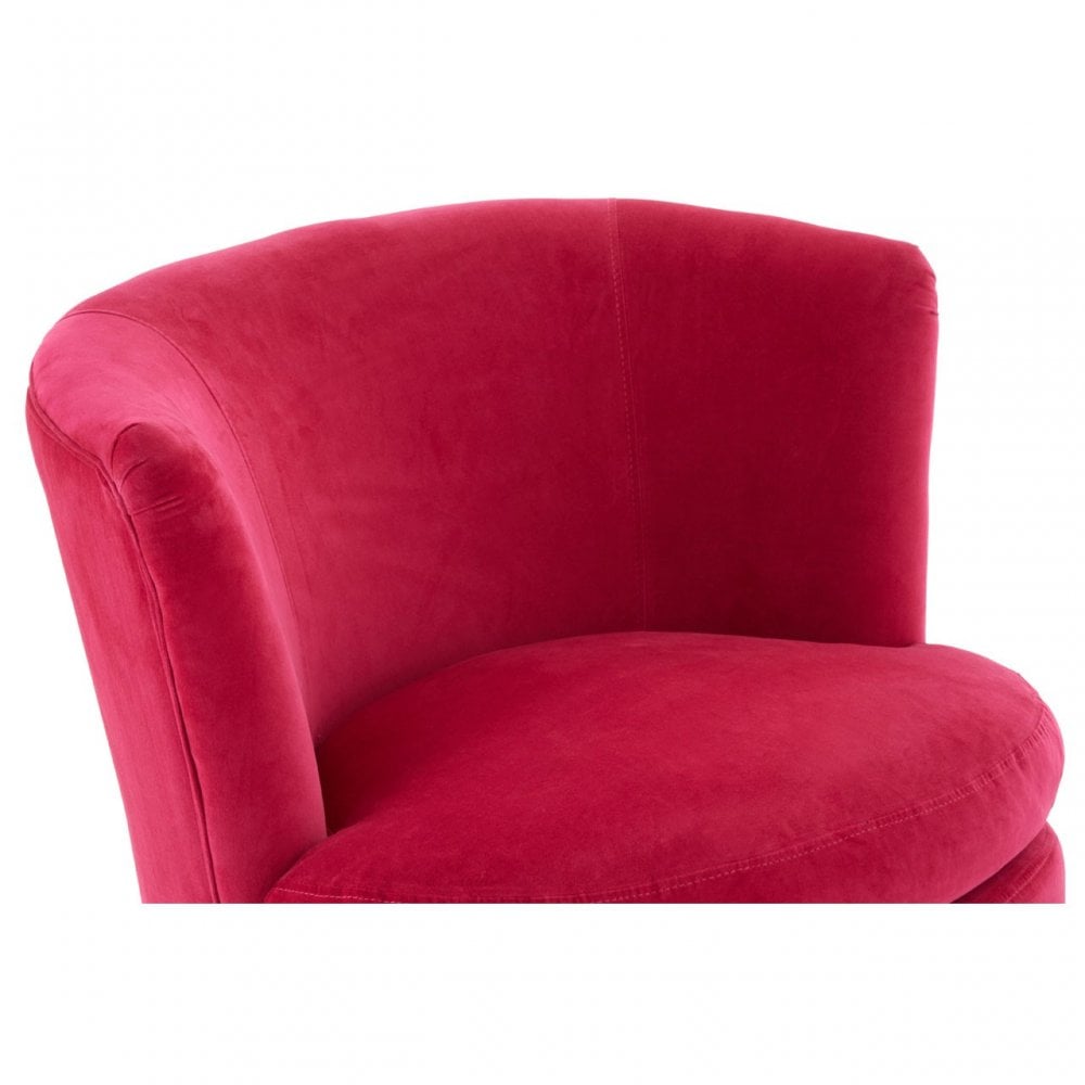 Round Pink Plush Velvet Armchair Pink