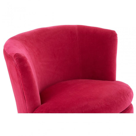 Round Pink Plush Velvet Armchair Pink