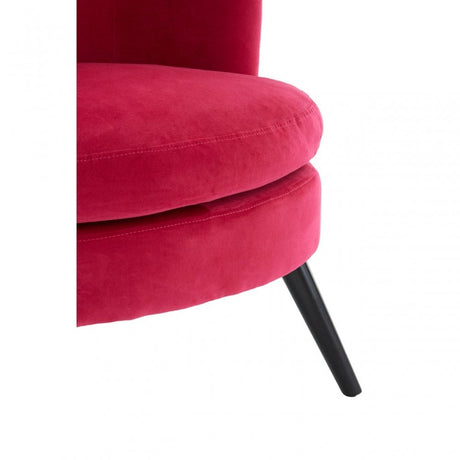 Round Pink Plush Velvet Armchair Pink