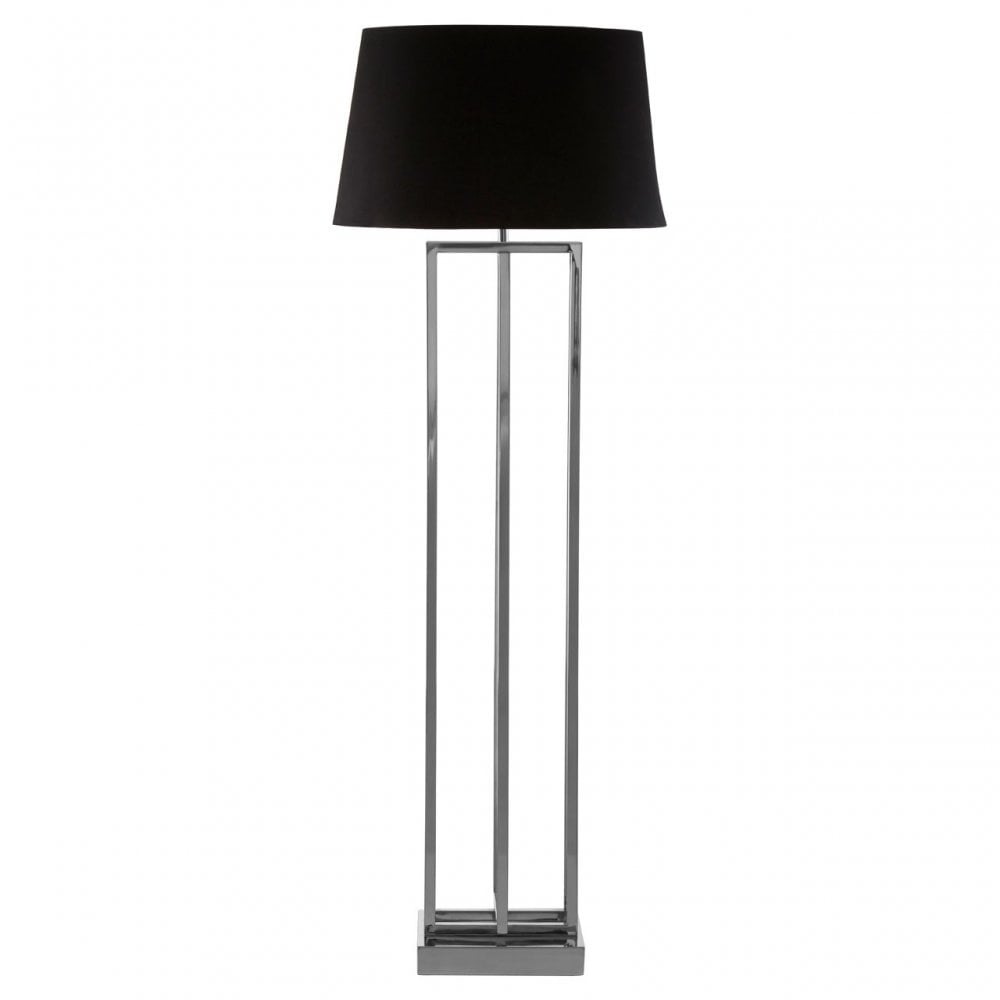 Dankel Nickel Finish Rectangular Floor Lamp Silver
