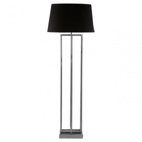Dankel Nickel Finish Rectangular Floor Lamp Silver