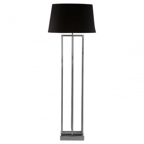 Dankel Nickel Finish Rectangular Floor Lamp Silver