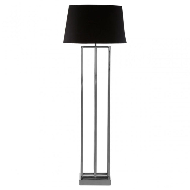 Dankel Nickel Finish Rectangular Floor Lamp Silver