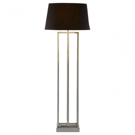 Dankel Nickel Finish Rectangular Floor Lamp Silver