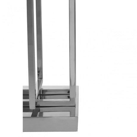 Dankel Nickel Finish Rectangular Floor Lamp Silver
