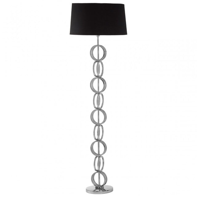 Dankel Floor Lamp with Multi Ring Base Silver