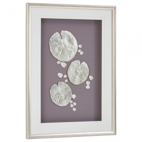 Silver Leaf Design Framed Wall Art Silver