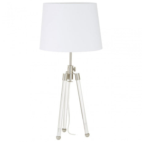 Halia Nickel Finish Table Lamp Silver
