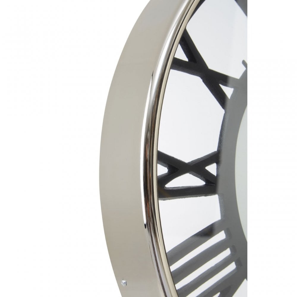 Geoi Nickel Finish Pocket Style Wall Clock Black