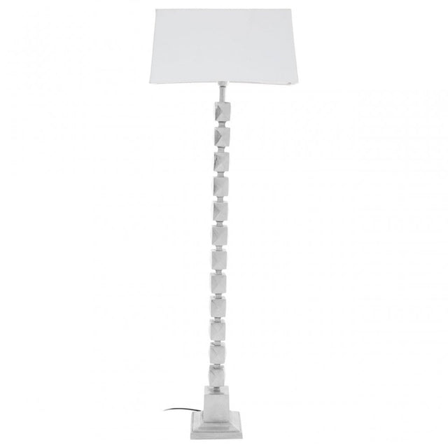 Macey Large Faceted Table Lamp Silver