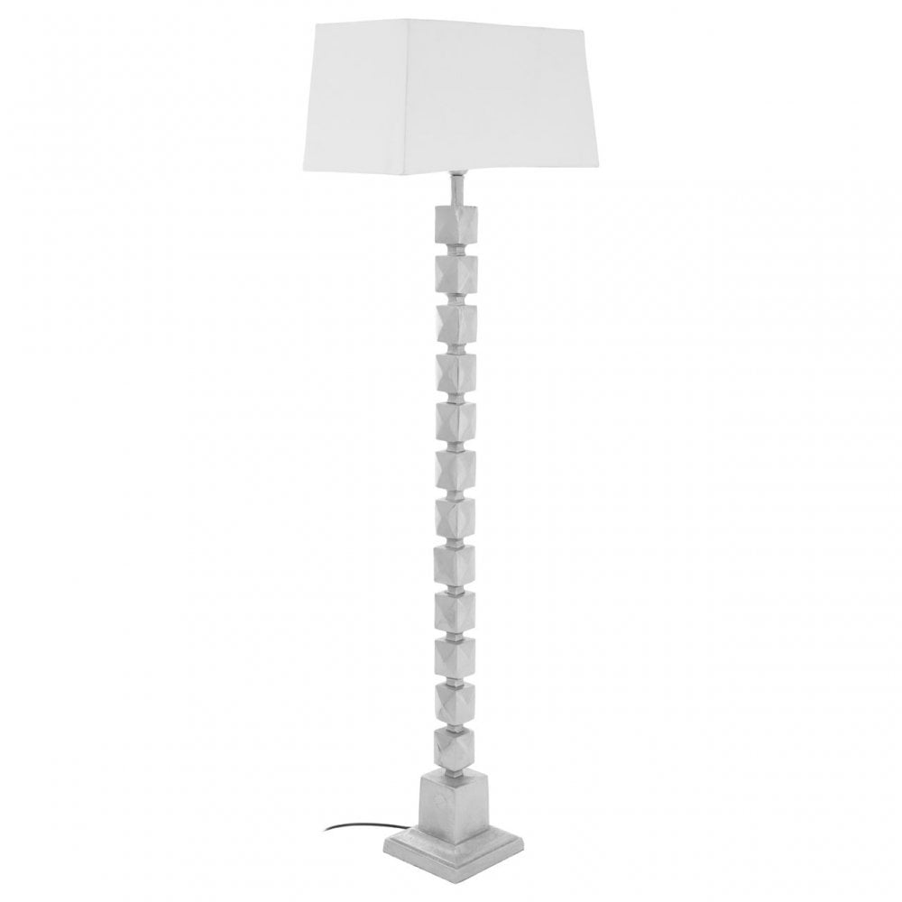 Macey Large Faceted Table Lamp Silver