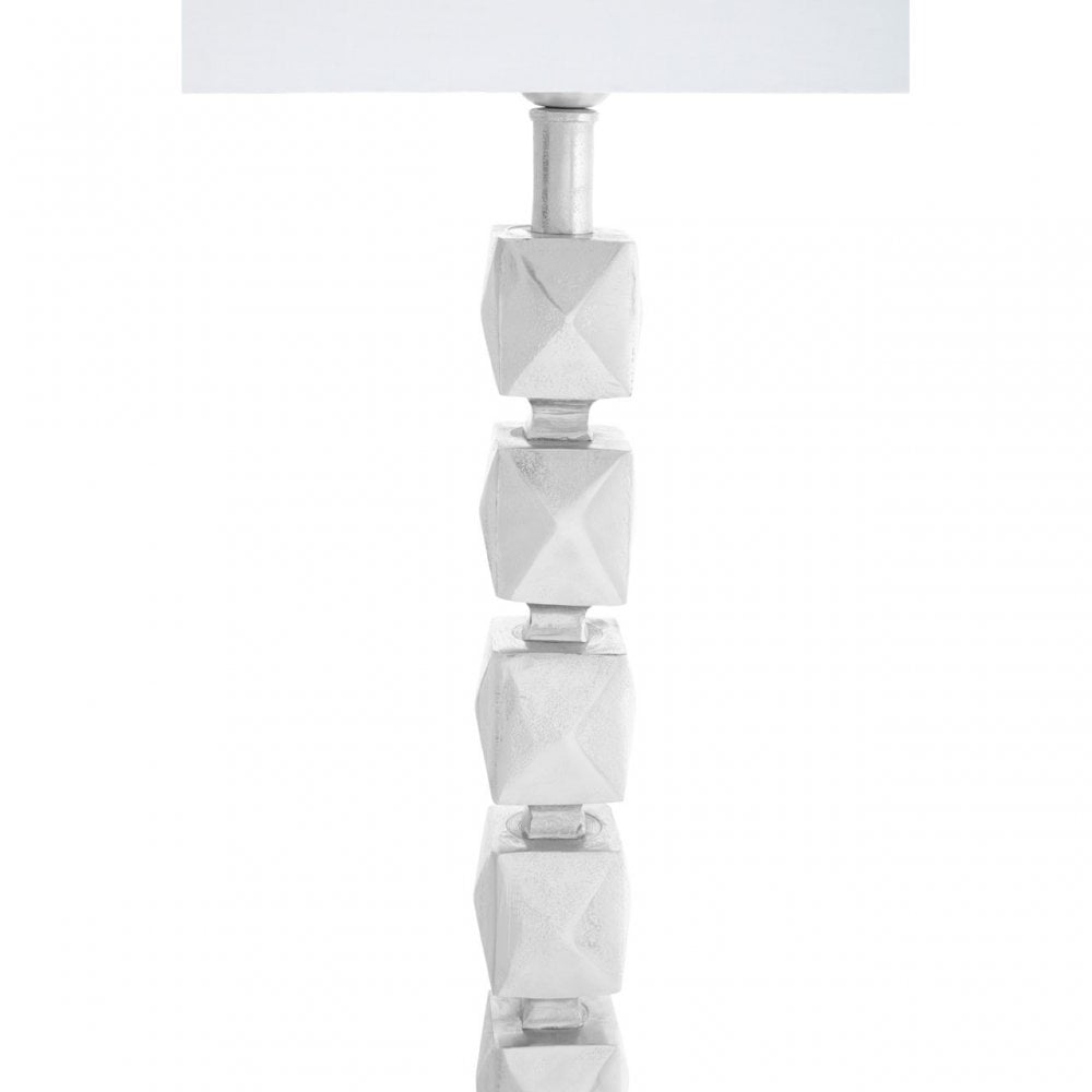 Macey Large Faceted Table Lamp Silver