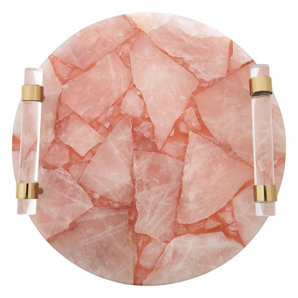 Birdbox Pink Quartz Round Tray Pink